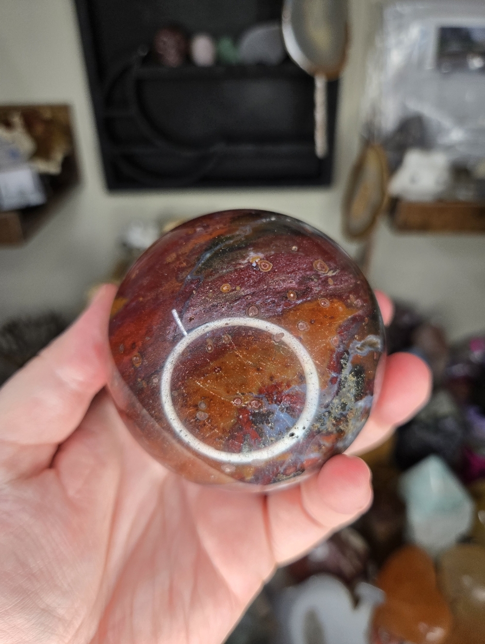 Colorful Red Ocean Jasper Crystal Sphere